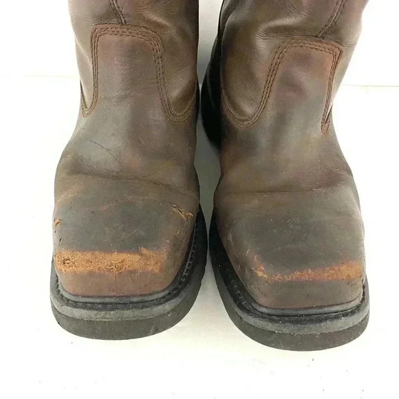 Cat Footwear Men's Brown Leather Work Boots 9.5 Hudson EH Steel Toe Wellington - Picture 13 of 14